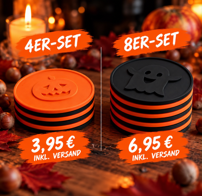 Halloween-Bierdeckel im 4er- und 8er-Set