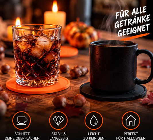 Halloween-Bierdeckel im 4er- und 8er-Set